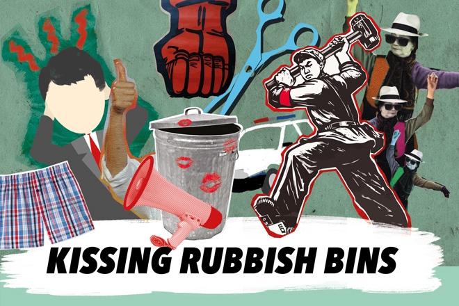 When Team Building Ends up Meaning Kissing Rubbish Bins