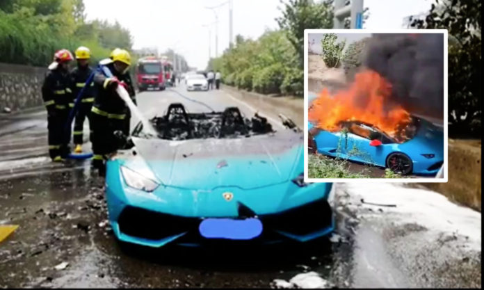 The Nanjinger - Super Car Super Fire! Lamborghini Spontaneously Burns in Nanjing