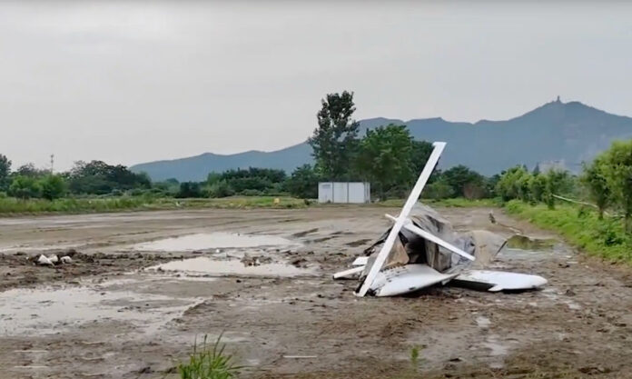 The Nanjinger - Light Plane Used to Train Air Force Pilots Crashes in Zhenjiang