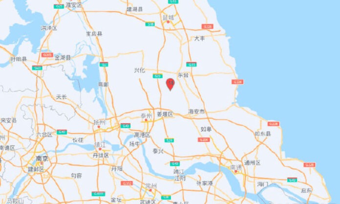 The Nanjinger - Magnitude 3.0 earthquake Hits Dongtai in Yancheng of Jiangsu Province