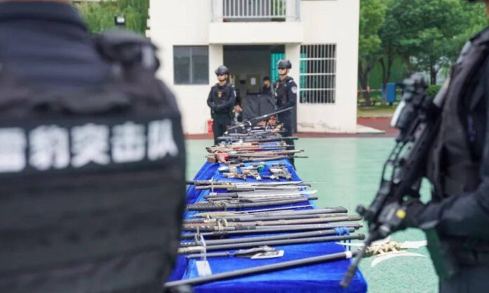 The Nanjinger - Wuxi PSB Holds Centralised Destruction of Illegal Firearms & Explosives