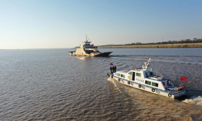 The Nanjinger - Nantong Coastguard Escorts Car Ferries to Secure China International Import Expo