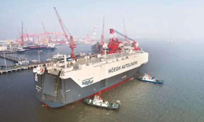 The Nanjinger - World's Largest & Most Eco Friendly Ro-Ro Car Transporter Delivered in Nantong