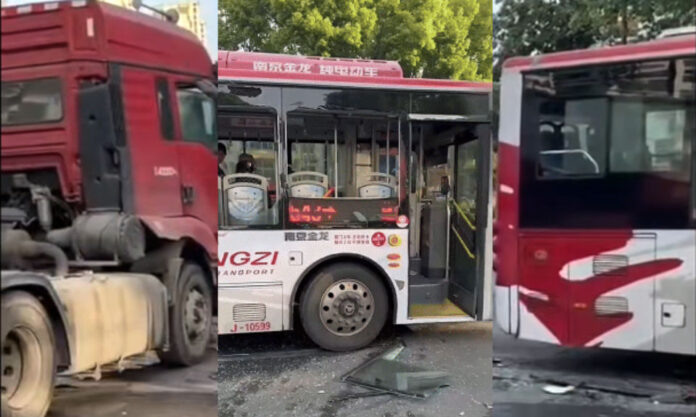 The Nanjinger - Truck Ploughs into Public Bus in Nanjing; Many Hospitalised